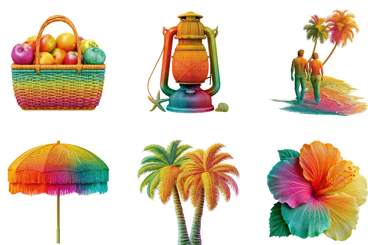 Embroidery Summer Knitted PNG Bundle, a Seasonal Illustration by CreationArt (Photo 4 of 5)