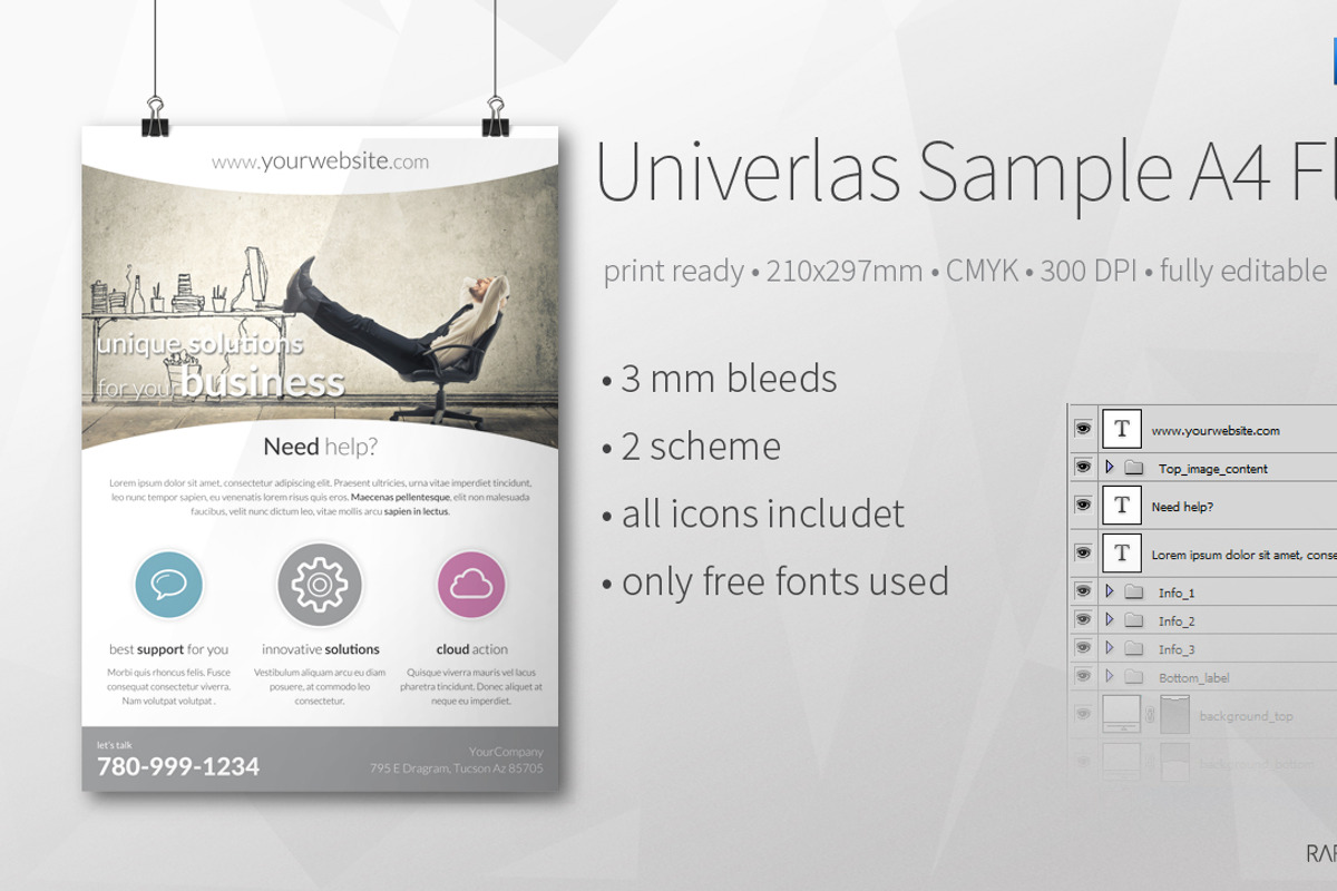 Univerlas Sample A4 Flyer, a Flyer Template by buttonpl (Photo 1 of 3)