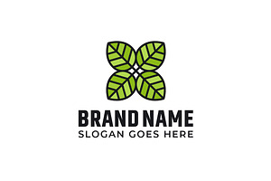 Green leaves logo design