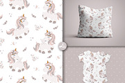 Digital Paper Pack Boho Unicorns, a Pattern Graphic by lindoet23 (Thumbnail 3 of 4)