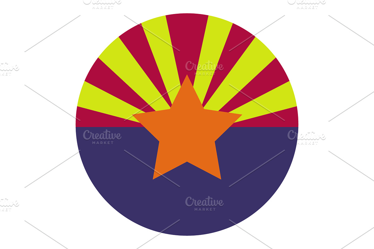 Arizona round flag, an Illustration by Mark1987