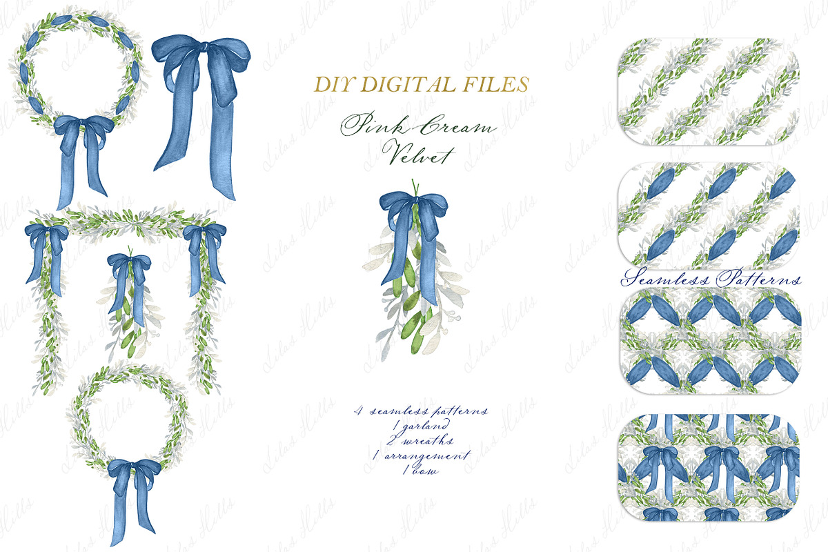 Blue Velvet Bow Christmas DIY, a Graphic by LABFcreations (Photo 2 of 4)