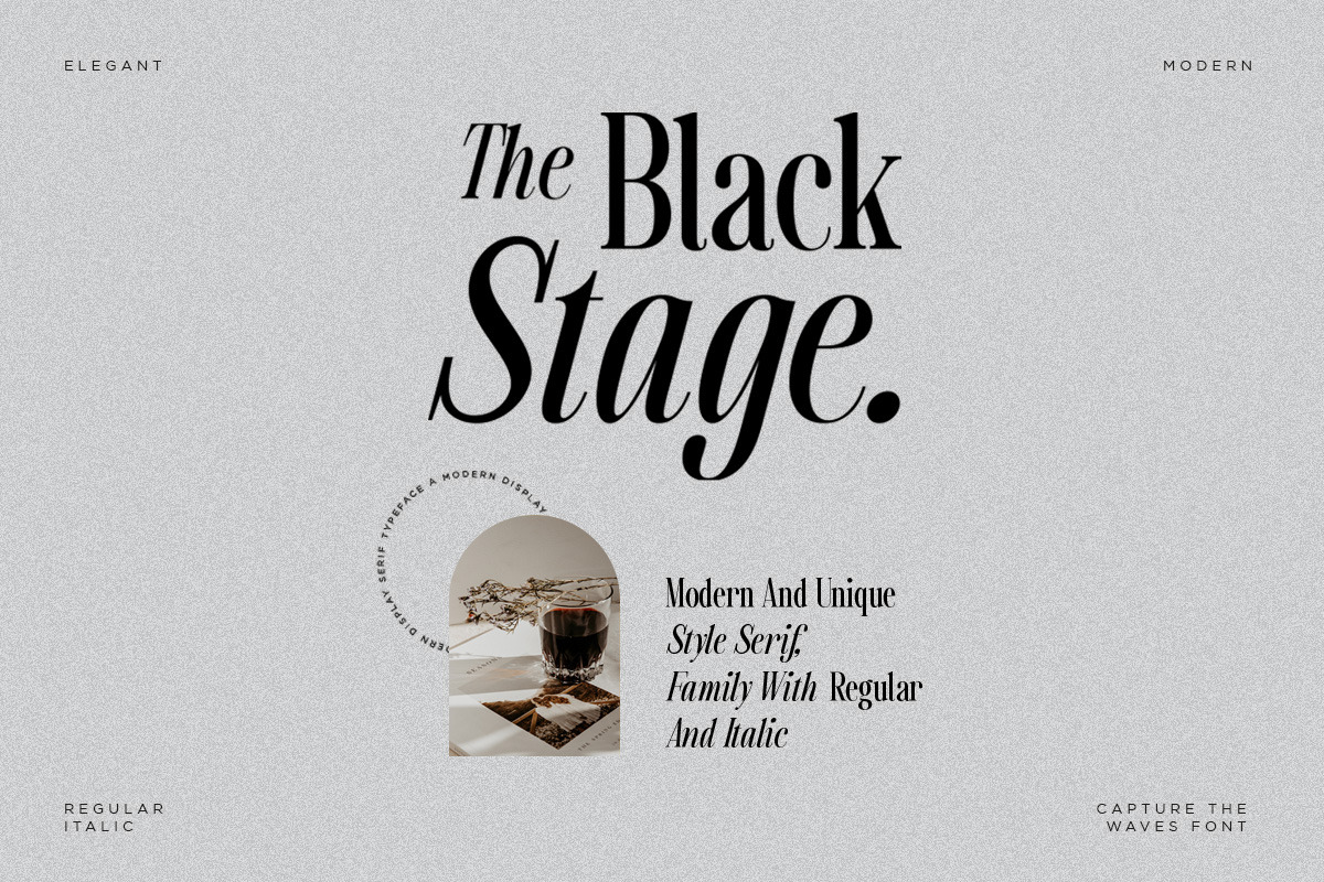 Captures The Waves | Modern Display, a Serif Font by Pentagonistudio (Photo 2 of 10)