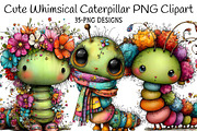 Cute Whimsical Caterpillar PNG Clipa, an Illustration by Daily.Designs (Thumbnail 1 of 8)