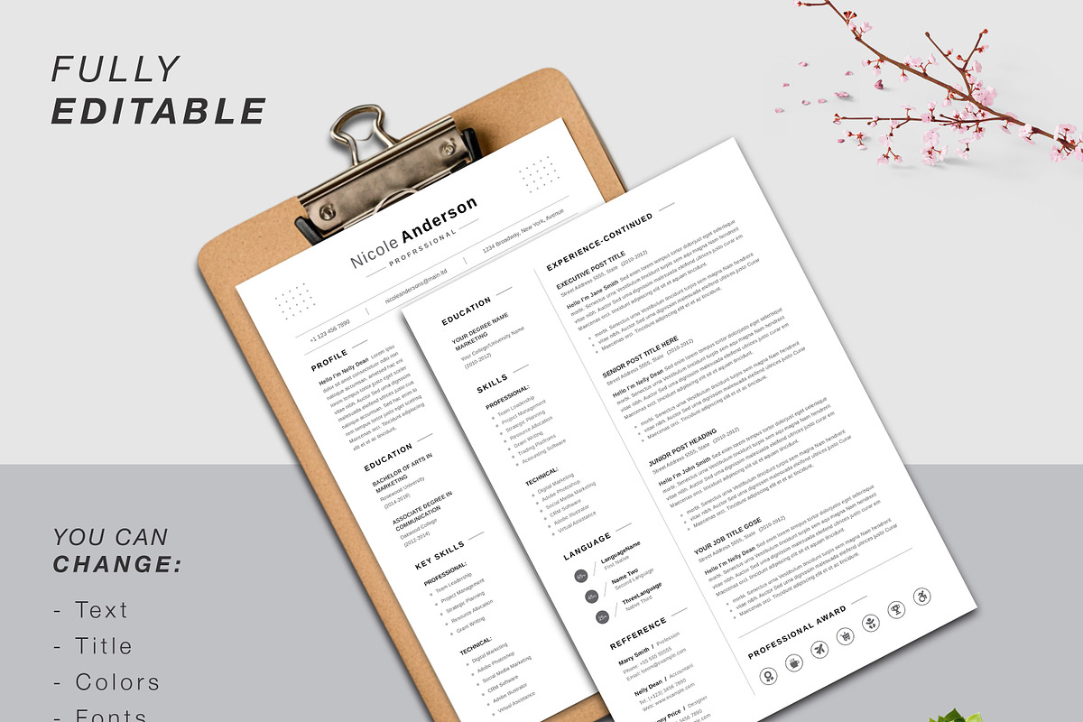 Word Resume & Cover Letter Template, a Resume Template by UpSolution (Photo 4 of 5)