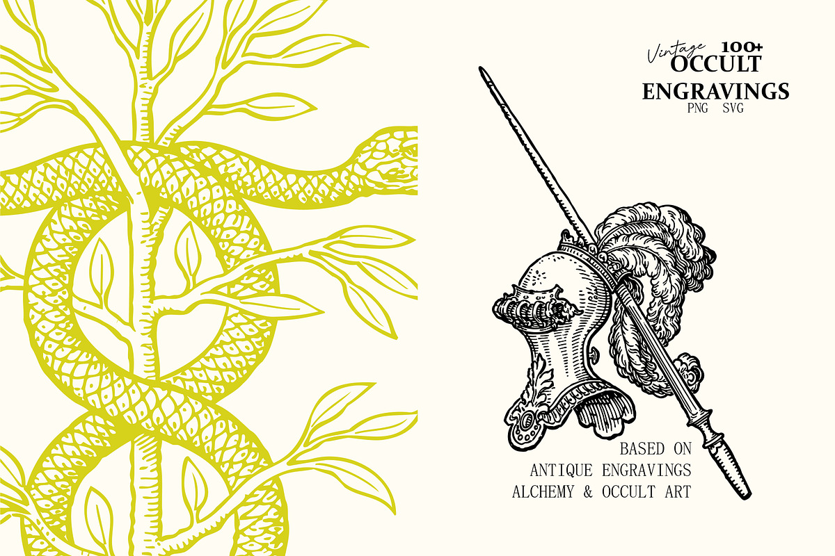 Vintage Occult Engravings Vector, an Object Illustration by DreamoraArt (Photo 9 of 11)