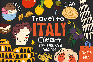 Italy Travel Vector Clipart Set
