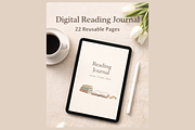Reading Journal PDF Tablet Friendly, a Stationery Template by MIRoots Design Studio (Thumbnail 1 of 8)