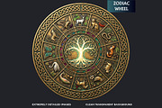 Celtic Animal Zodiac PNG Medallions, a Decorative Illustration by ThatsDesignArt (Thumbnail 3 of 11)