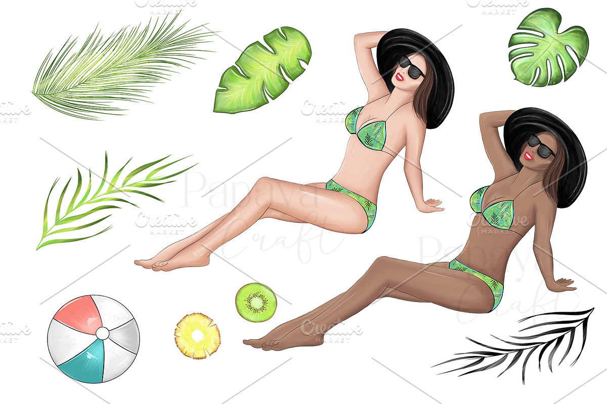 Beach Fashion Clipart, an Illustration by Papaya Craft (Photo 2 of 4)