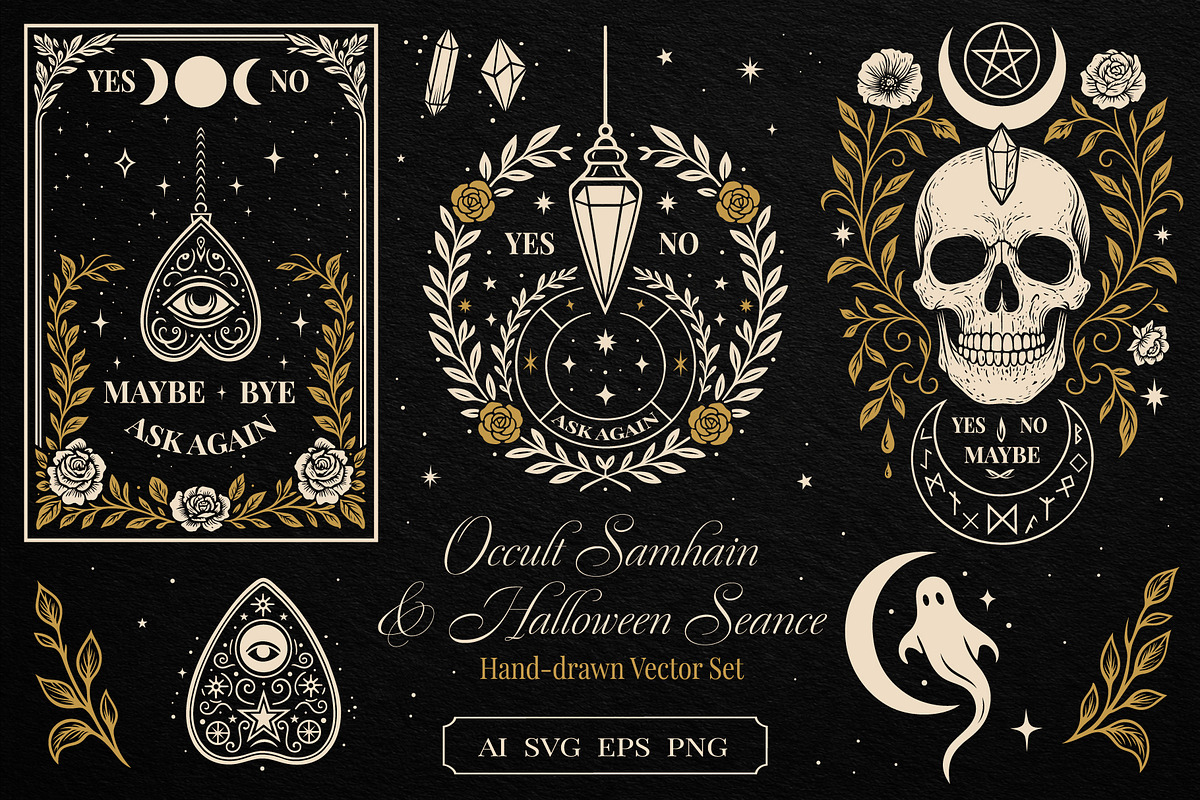 Occult Samhain & Halloween Seance, a Seasonal Illustration by Christine Krahl (Photo 1 of 9)