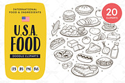 U.S.A. Food Doodle Clip Art, a Food Illustration by insemar (Thumbnail 1 of 4)