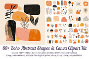 80 Boho Abstract Shape Canva Clipart, an Object Graphic by ARTOZEN DIGITAL (Thumbnail 1 of 4)