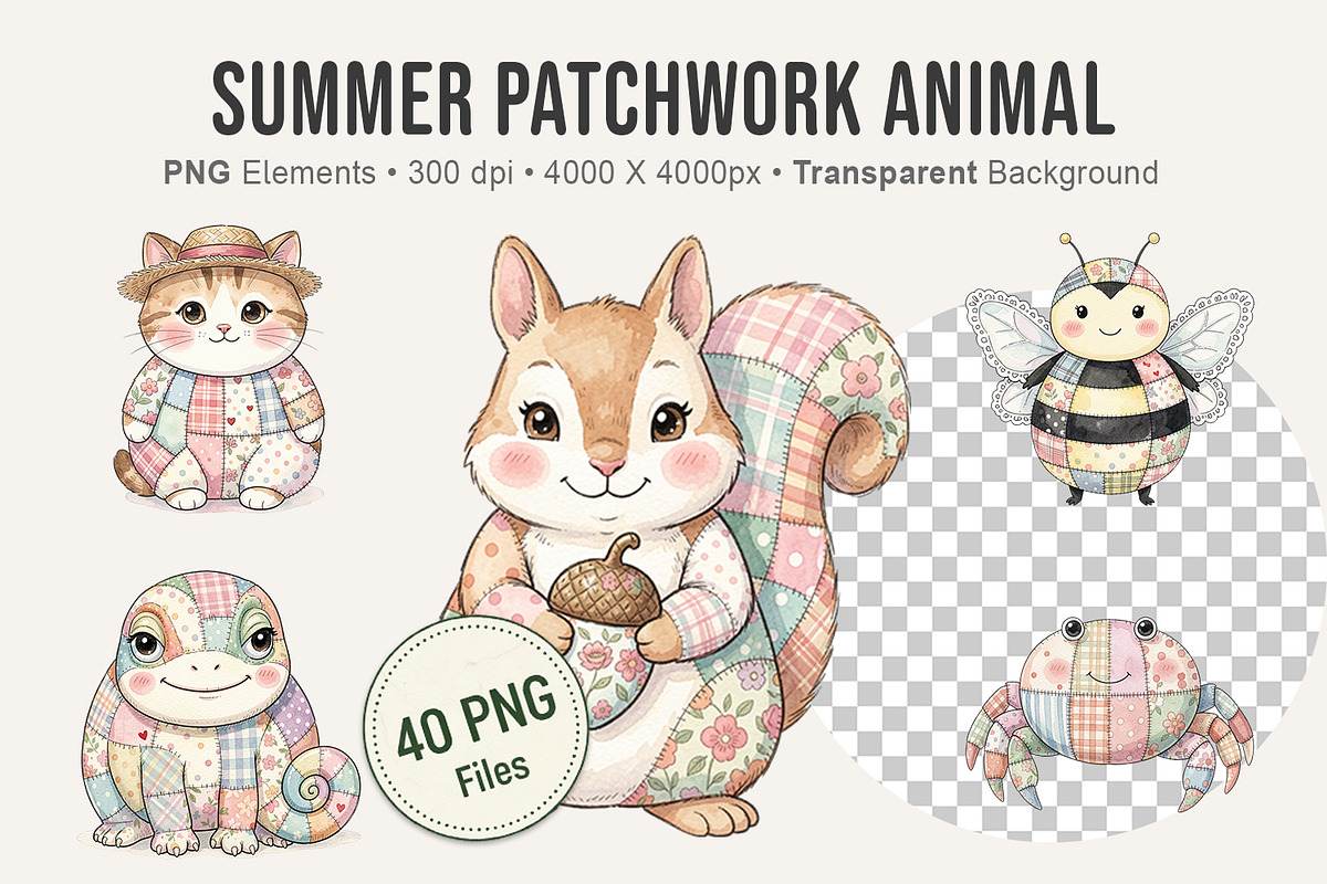 Summer Patchwork Animal, an Illustration by Artnoy (Photo 1 of 8)