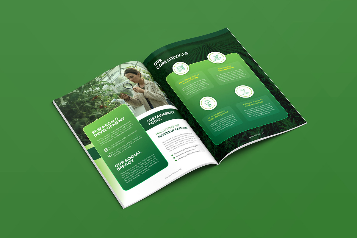 Agro Farm Company Profile, a Brochure Template by VectStock (Photo 3 of 6)