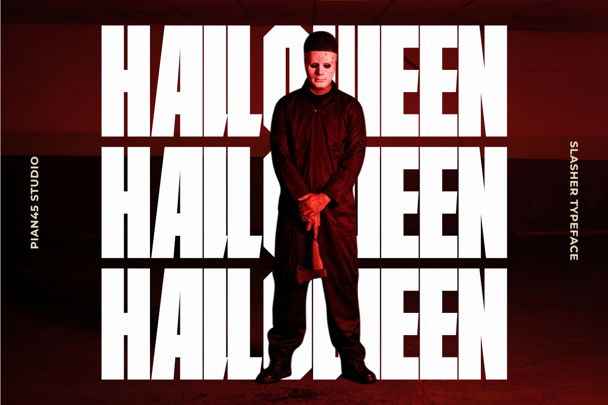 Slasher - Heavy Sans Display Font, a Sans Serif Font by Pian45 Studio (Photo 4 of 8)