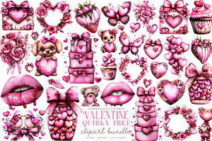 Watercolor Valentine's Day Clipart, an Illustration by SinaCreation