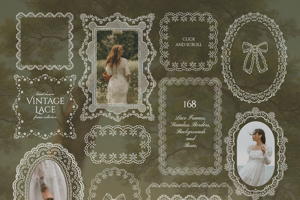 Vector Lace Frames & Vintage Doilies, an Object Graphic by Berentine.art (Photo 3 of 15)