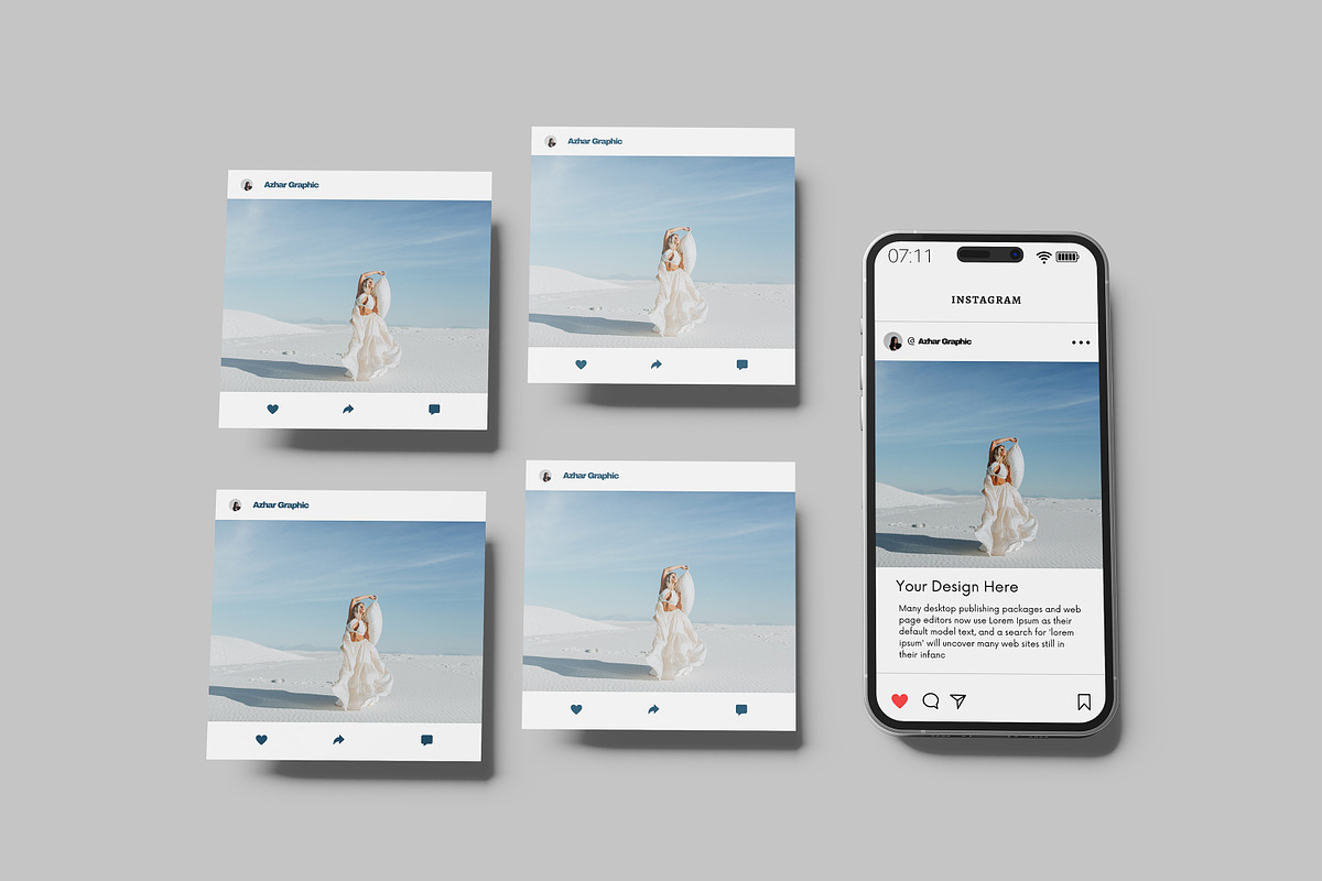 INSTAGRAM POST MOCKUP, a Print Template by NyakBiett (Photo 2 of 5)
