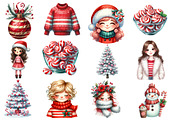 Cozy Winter Candy Cane Clipart, an Illustration by Designworld (Thumbnail 2 of 5)