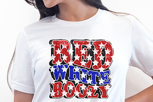 Red White Boozy Retro PNG