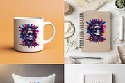 Skull wearing feathered headdress, a Person Illustration by yod67 (Thumbnail 4 of 10)