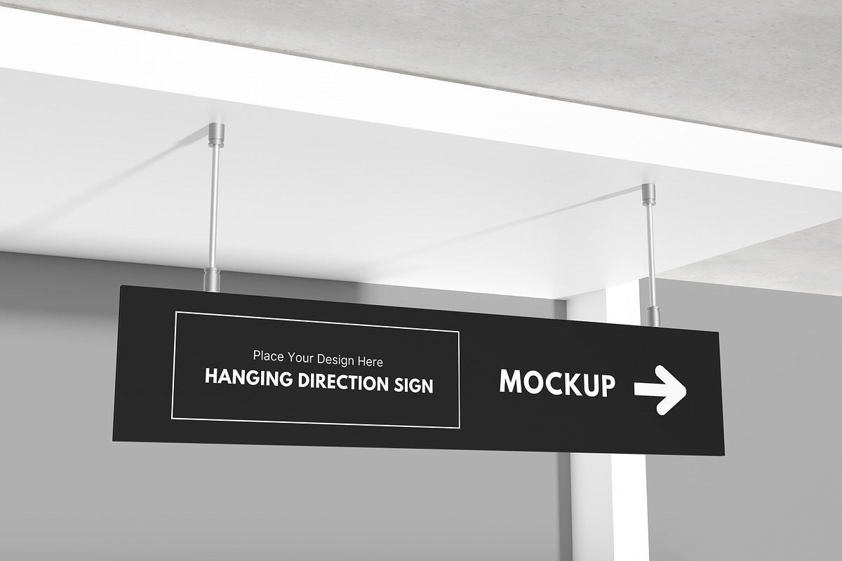 Celing sign mockup, an Advertising Mockup by xavier_studio