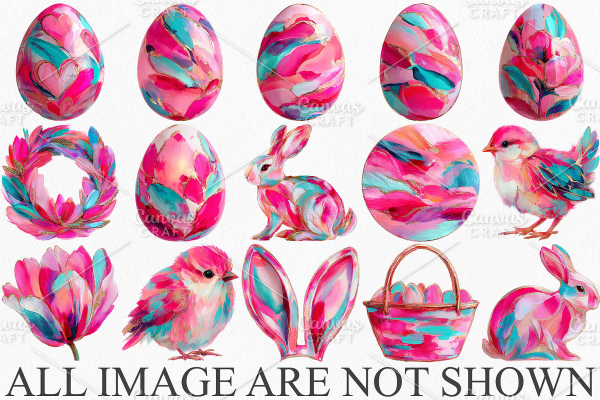 Pastel Brushstroke Easter Clipart, an Illustration by Canvas Craft (Photo 3 of 7)