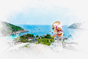 Landscape Photography Watercolor, an Action Add-On by MRI STUDIO (Thumbnail 4 of 10)