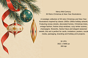 Retro Christmas Illustrations, a Seasonal Illustration by MarisoArt (Thumbnail 3 of 6)
