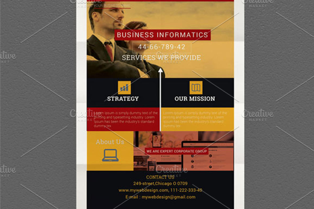 Corporate Flyer Design Template, a Flyer Template by felicidads (Photo 3 of 3)