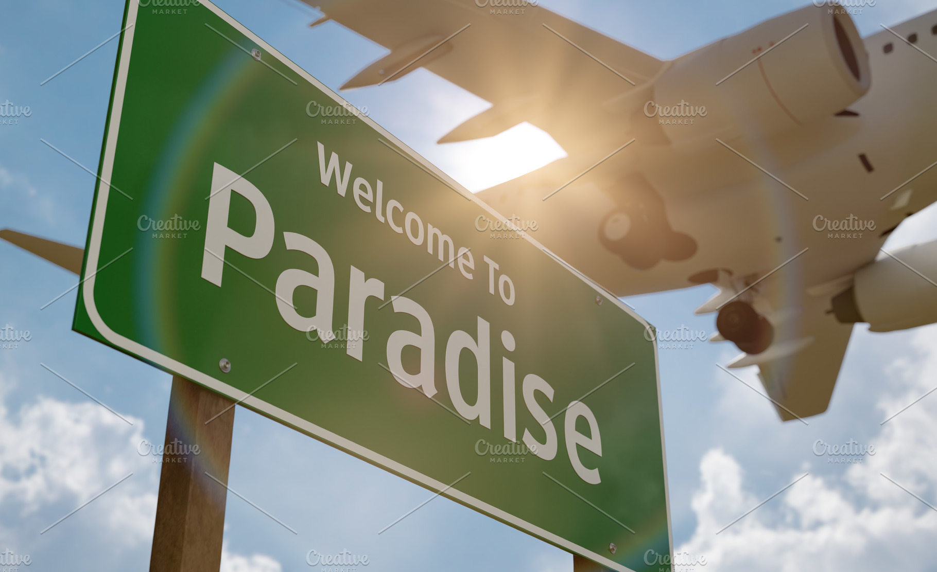 Welcome to Paradise Green Road Sign, a Transportation Photo by Andy Dean Photography