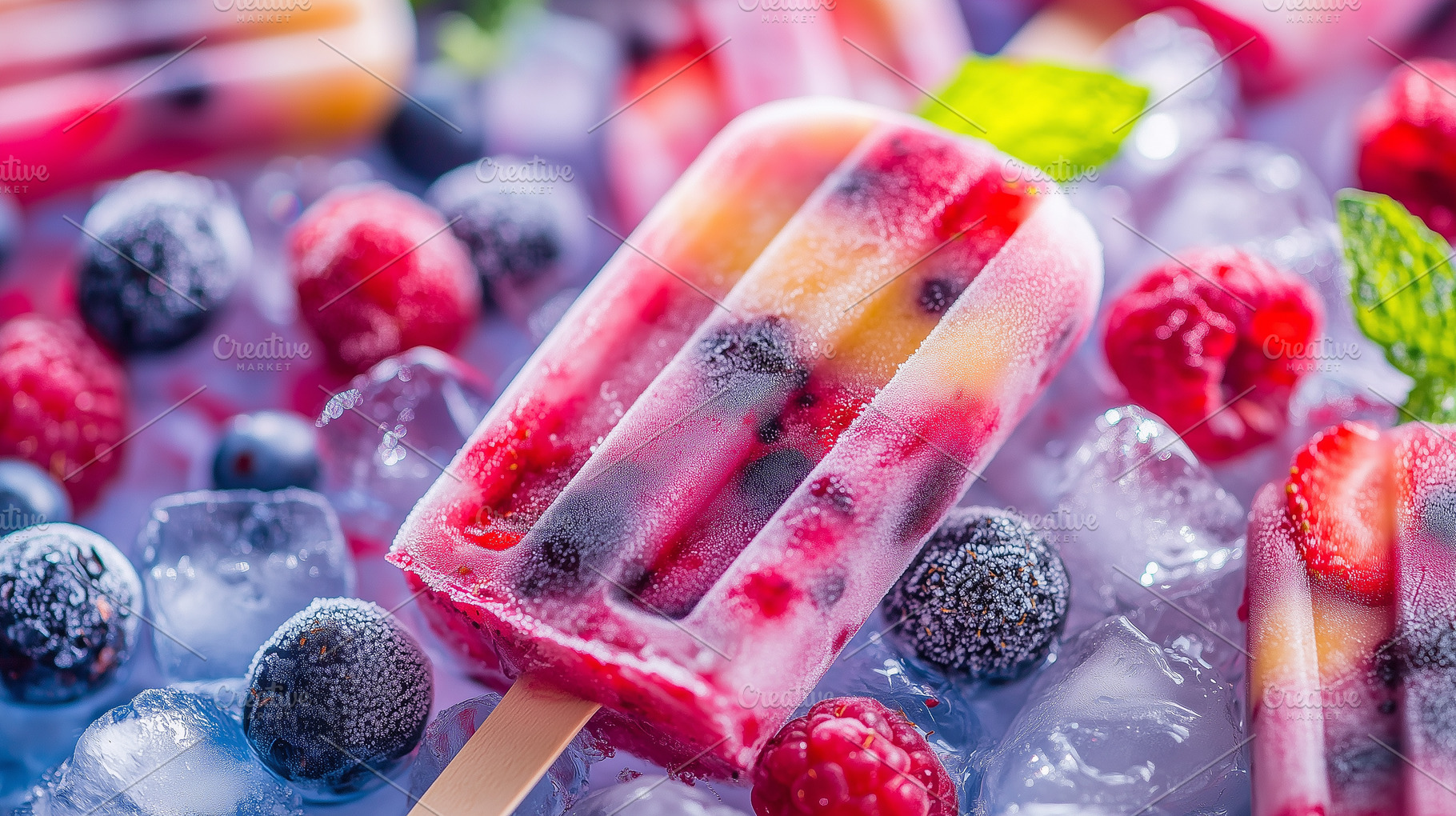 Fruit popsicles with mixed berries, a Food & Drink Photo by MistyDay
