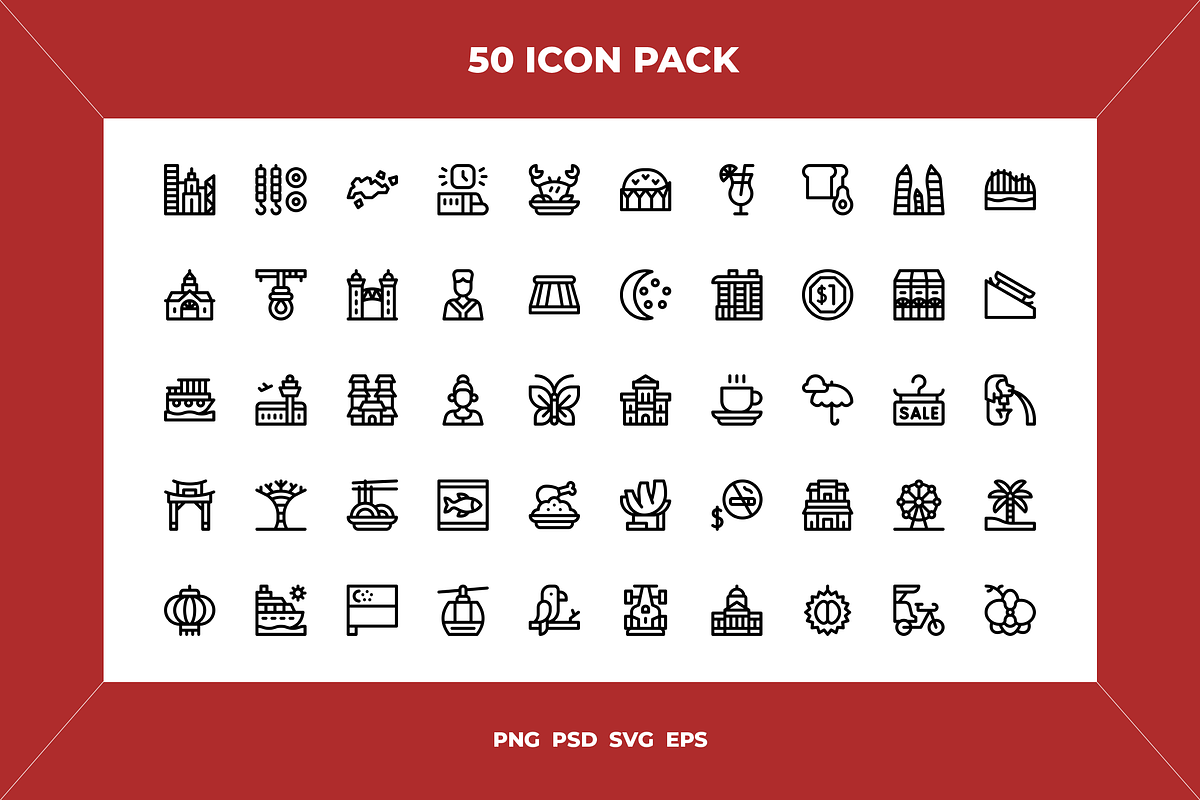 Singapore icons, an Outline Icon by Wencory (Photo 1 of 2)