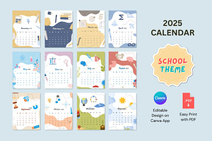2025 Calendar-School Theme, a Presentation Template by ryelart.design