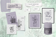 Wildflower Line Art Clipart, a Decorative Illustration by BalanceUA (Thumbnail 8 of 18)