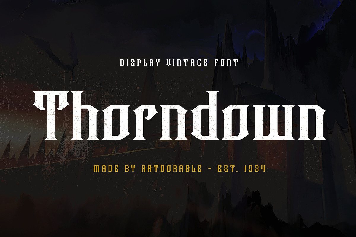Thorndown - Vintage Display Font, a Handwritten Font by Artdorable (Photo 1 of 12)