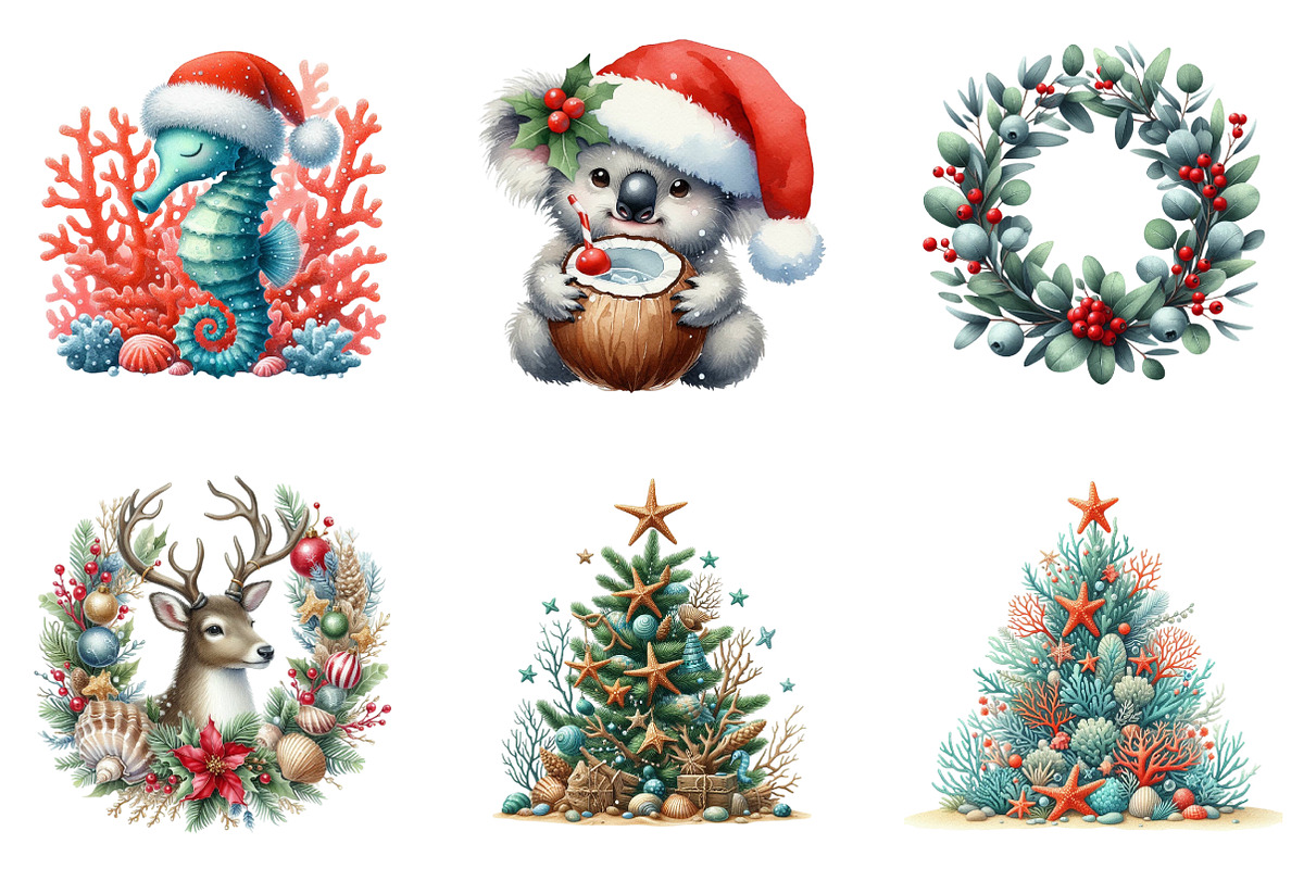 Australia Christmas Clipart Bundle, an Illustration by SinaCreation (Photo 4 of 7)