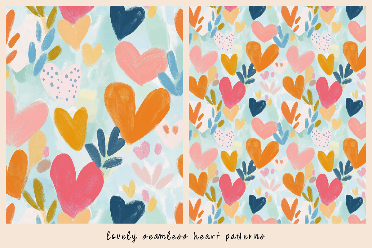 12 Lovely Seamless Heart Patterns, a Pattern Graphic by DesignRocket (Photo 8 of 13)
