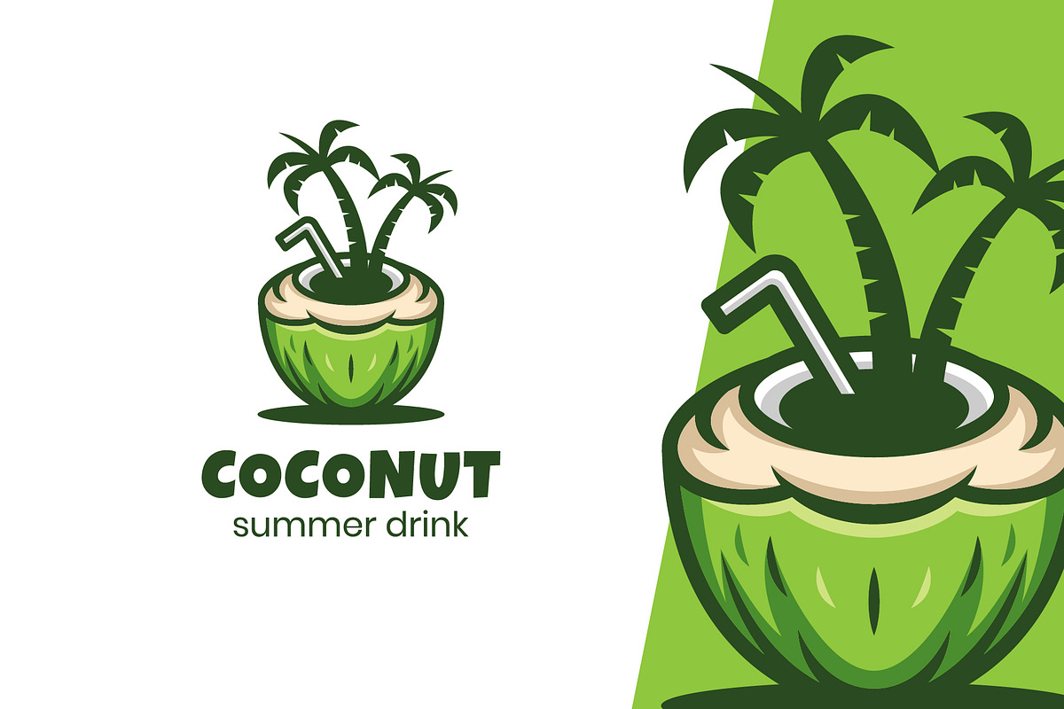 Coconut Drink Logo Illustration, a Branding & Logo Template by Agung_cs