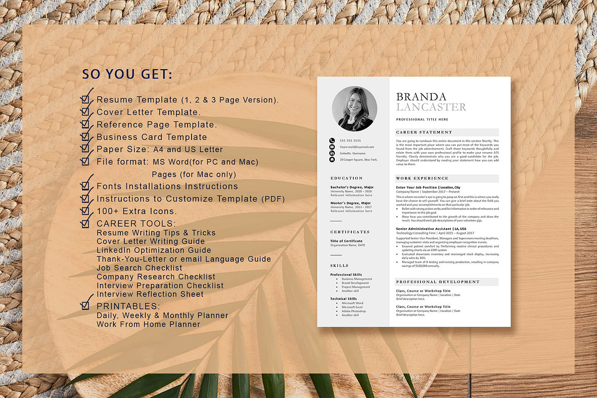 Clean Professional Resume Template, a Resume Template by VictoriousVita (Photo 7 of 8)