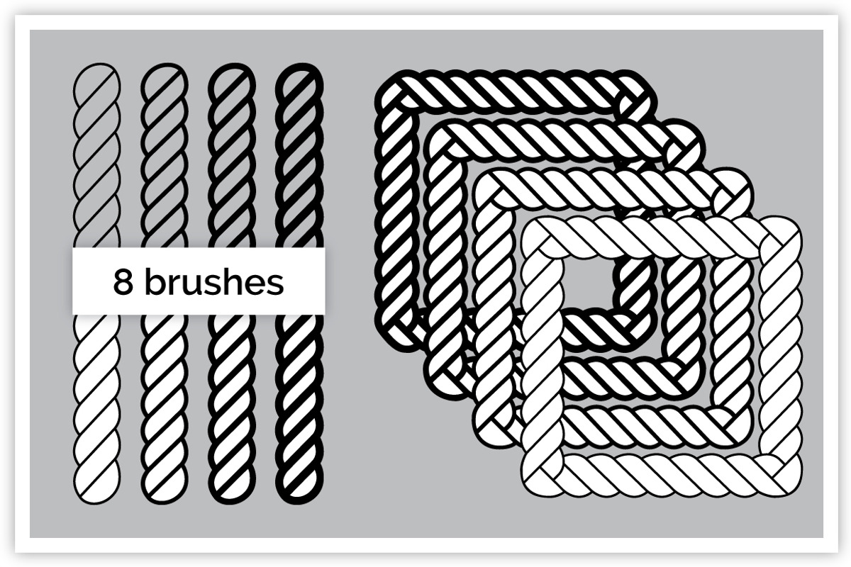 8 Nautical Rope Brush Set, a Brush Add-On by Drifter Studio (Photo 2 of 4)