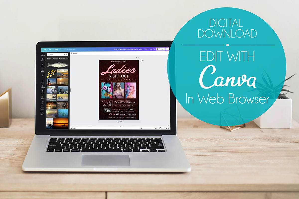 Ladies Night Flyer Canva Template, a Flyer Template by Godserv Designs (Photo 9 of 10)