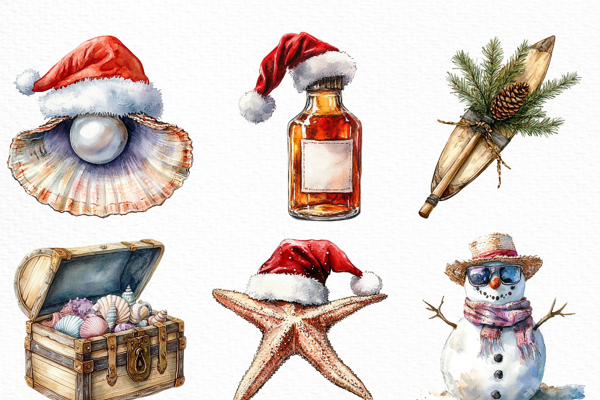 Merry Maritime Christmas Clipart, an Illustration by Craft Nest (Photo 4 of 6)