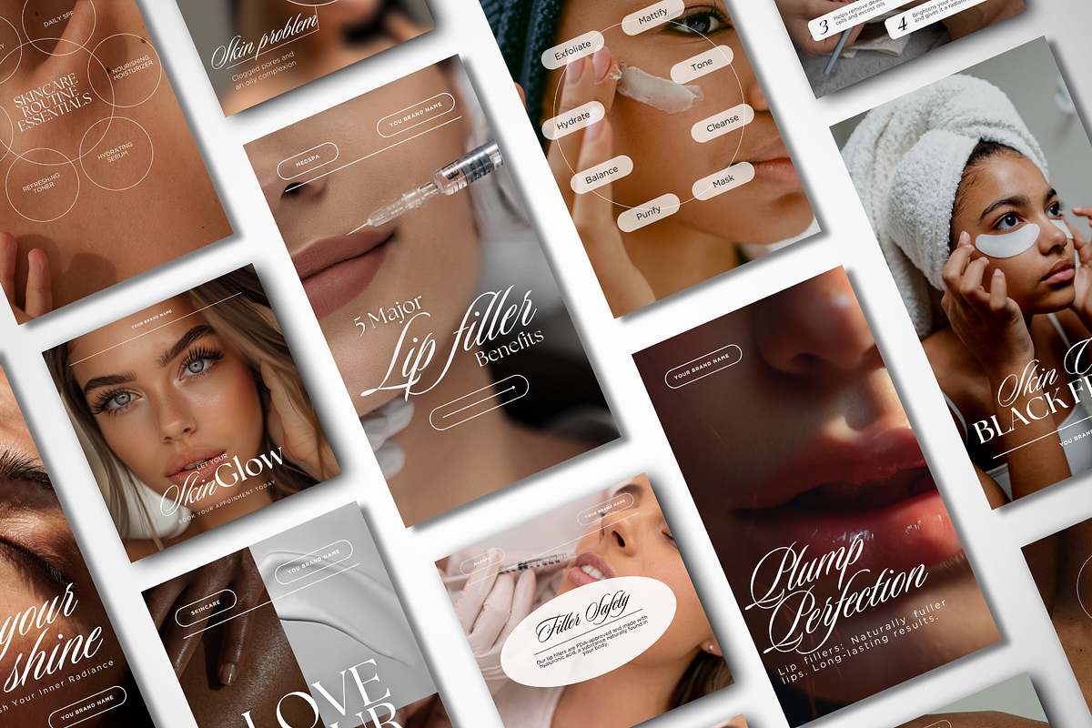 150 Medspa Social Media Templates, a Social Media Template by DesignsbyMariaStudio (Photo 1 of 11)
