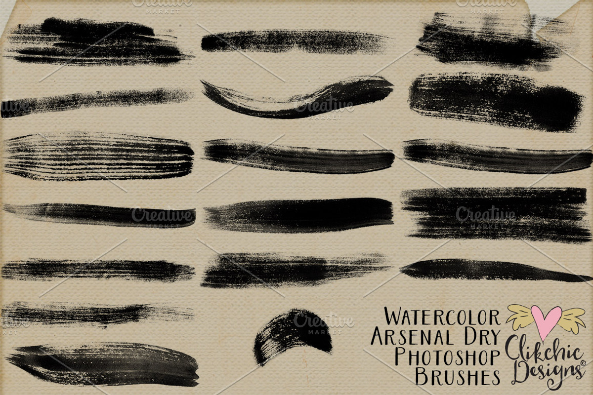 Watercolor Arsenal Dry Brushes, a Brush Add-On by Clikchic Designs (Photo 2 of 3)