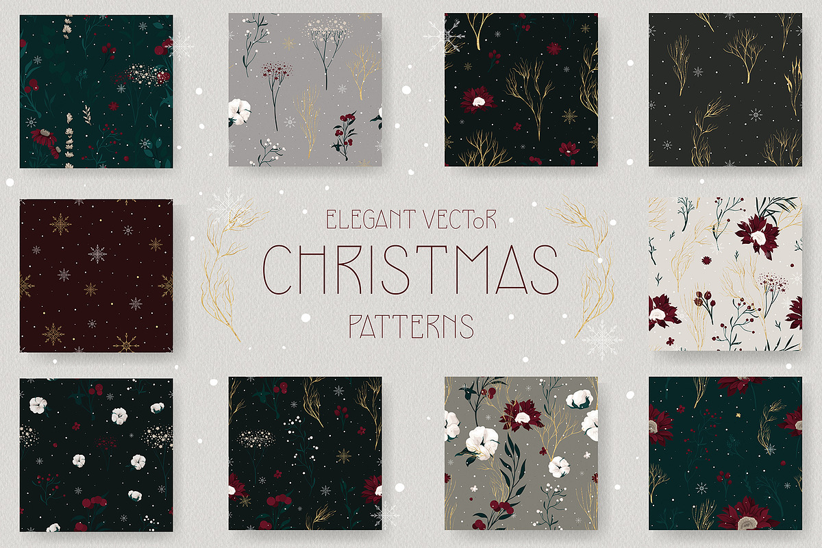 10 Vector Christmas Patterns, a Pattern Graphic by HmarkaShop (Photo 1 of 5)