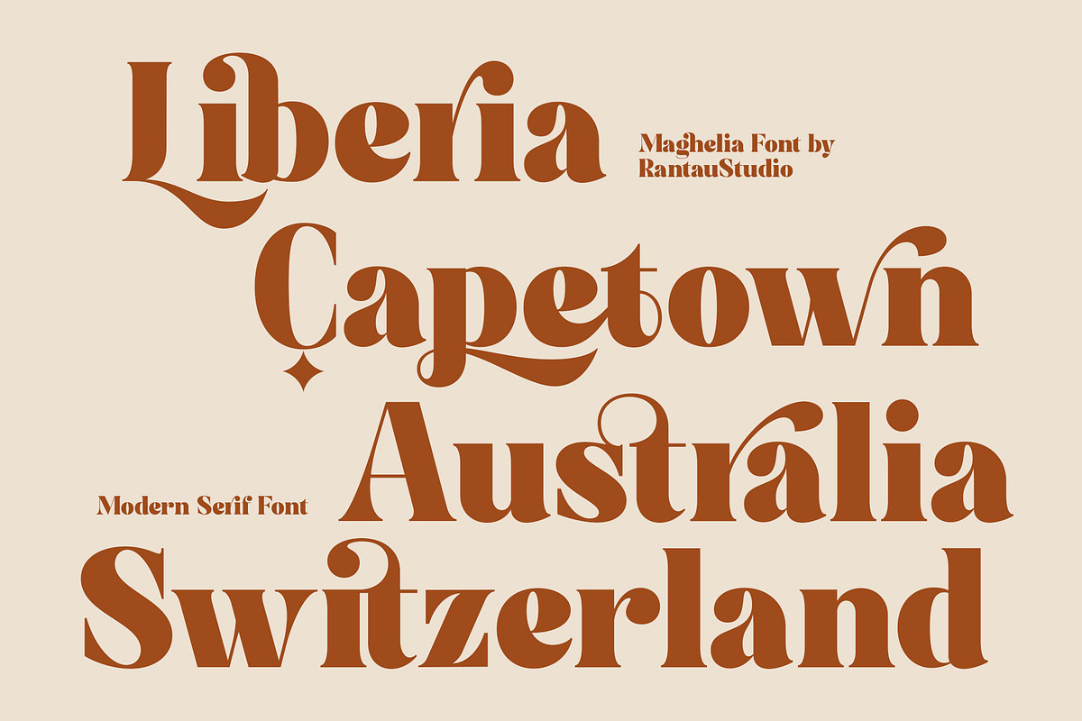 Maghelia Modern Serif Font, a Serif Font by RantautypeStudio (Photo 3 of 15)