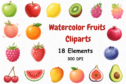 Watercolor Fruits Clipart