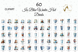 Watercolor Christmas Drinks Clipart